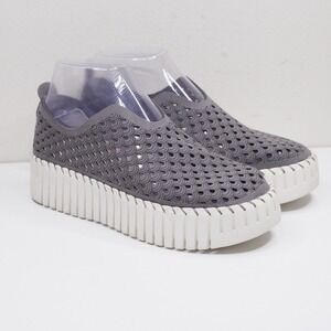 PROJECT CLOUD Daffodil Laser Cut Slip On Platform Sneaker Grey Sz 6